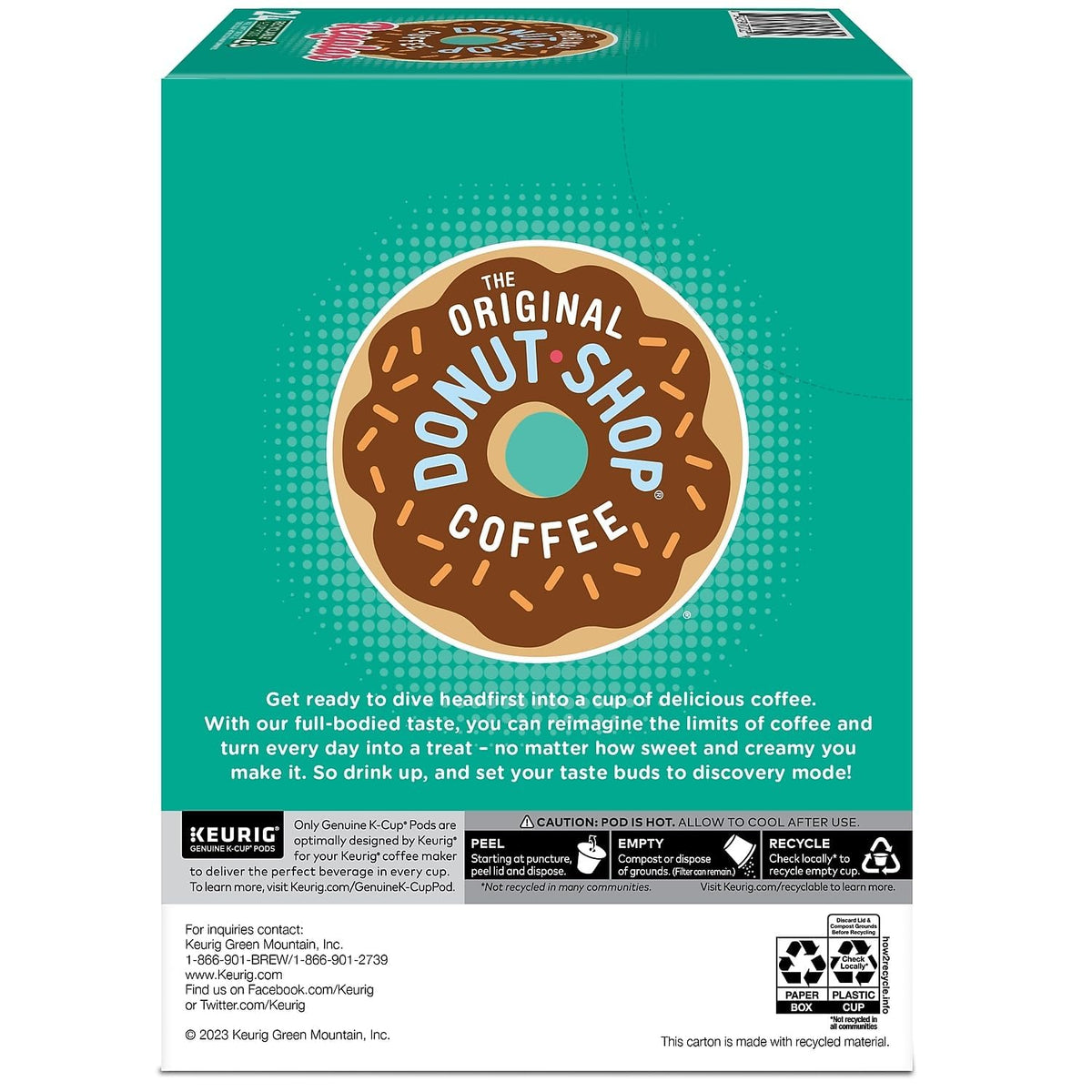 The Original Donut Shop Regular, Single-Serve Keurig K-Cup Pods, Medium Roast Coffee Pods, 96 Count