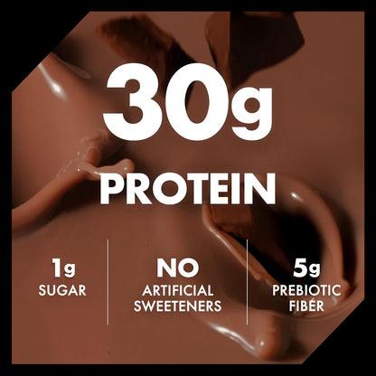 Oikos Protein Shake, Chocolate, 30g High Protein Drinks, Shelf Stable, Ready to Drink, 5g Prebiotic Fiber, 12 fl oz Bottle, 12 Count