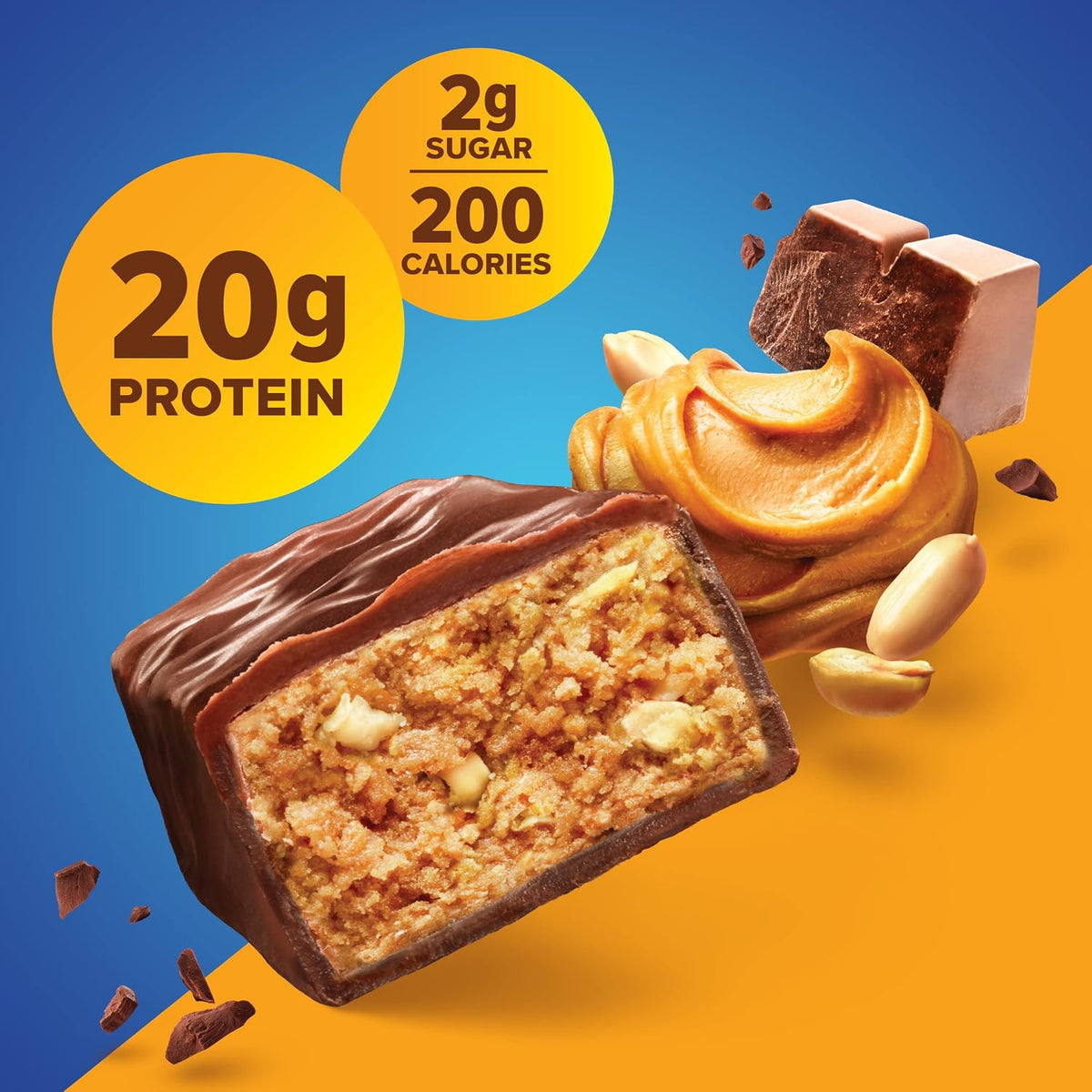 Pure Protein Chocolate Peanut Butter Protein Bars, 20g Protein, 12 Ct